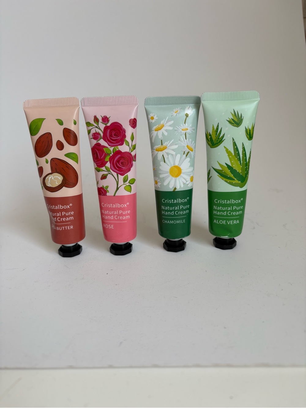 Cristalbox Natural Pure Hand Creams - Shea Butter, Rose, Chamomile, Aloe Vera